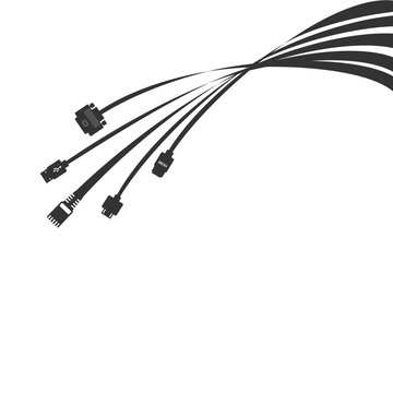 black cables connecting white background clip art preview
