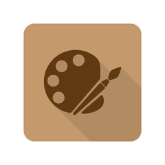 Flat style Palette web app icon on light brown background