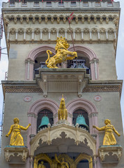  Bell Tower,Astronomical clock in the Messina Cathedral .