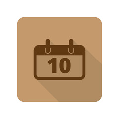 Flat style Calendar web app icon on light brown background