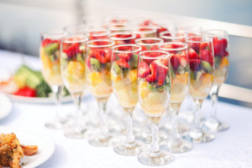 cocktails from fruit in glasses