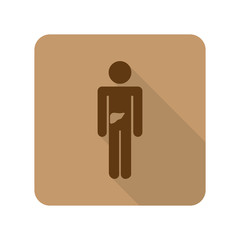 Flat style Liver web app icon on light brown background
