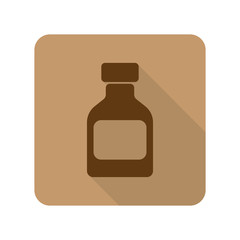 Flat style Medicine Bottle web app icon on light brown backgroun