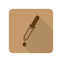 Flat style Pipette web app icon on light brown background