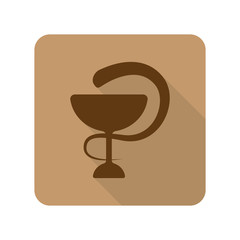 Flat style Medical  web app icon on light brown background