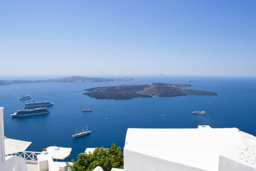 Panorama beautiful island of Santorini - Greece, Europe