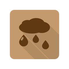 Flat style Rain web app icon on light brown background