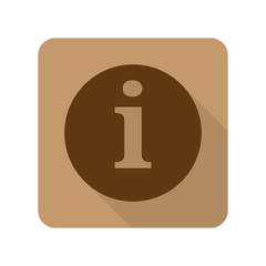 Flat style Information web app icon on light brown background