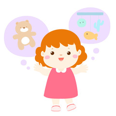 little girl talkative lively cartoon vector