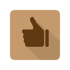 Flat style Thumb Up web app icon on light brown background