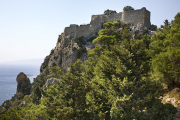Fototapeta na wymiar Ruins of Monolithos castle. Rhodes island. Greece