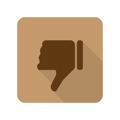 Flat style Thumb Down web app icon on light brown background