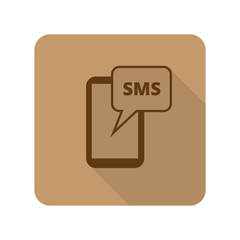 Flat style Sms web app icon on light brown background