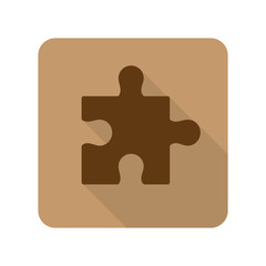 Flat style Puzzle web app icon on light brown background