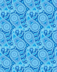 Starry Blue Paisley Pattern
