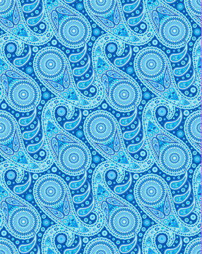 Starry Blue Paisley Pattern