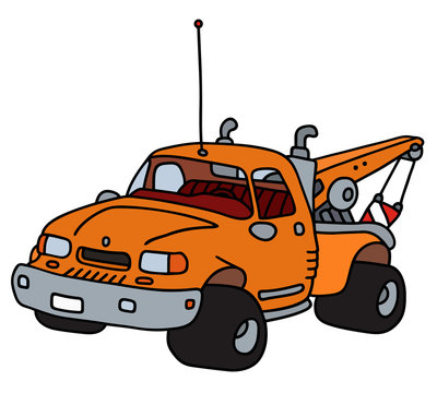 Breakdown service vehicle / Hand drawing, vector illustration