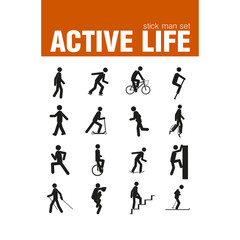 vehicle active stick man set