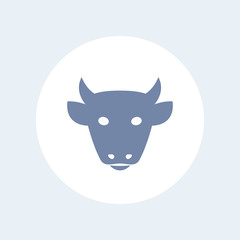 cattle icon, cattle farm pictogram, sign, cattle ranch isolated icon, vector illustration