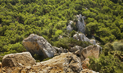 Landscape near Monolithos village. Rhodes island. Greece