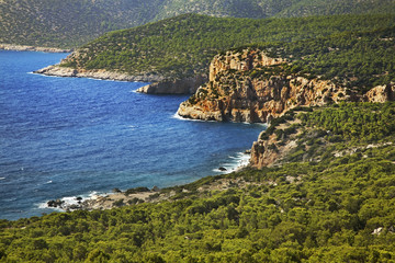 Fototapeta premium Landscape near Monolithos village. Rhodes island. Greece