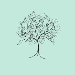 Obraz premium cute tree - illustration - seasonal greeting card