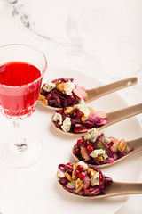 Vegetable salad of cabbage with walnuts