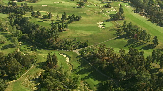 Aerial shot of a golf course, Southern California