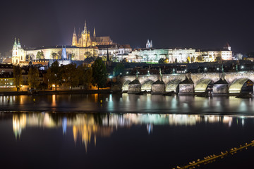 Prague (Praha) panorama at night