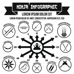 Ninja infographic, simple style