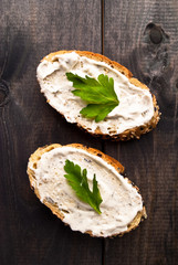 Sandwiches with creamcheese