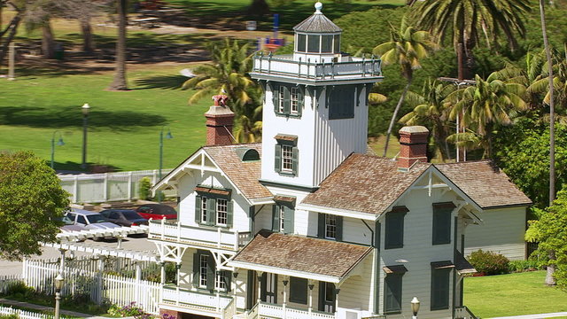 Aerial view of Point Fermin Lighthouse, California