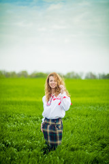 Fototapeta premium girl in national dress