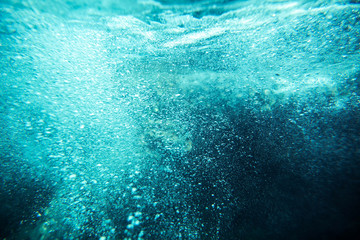 underwater sea bubbles background