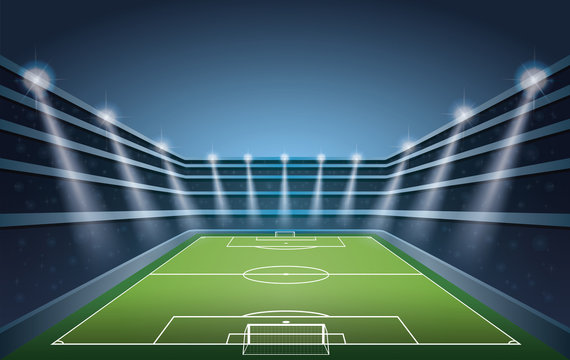 Soccer Stadium with spot lights.
