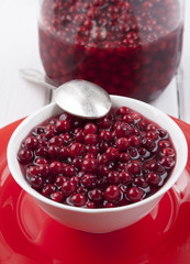 Pickled cranberries in a sweet syrup