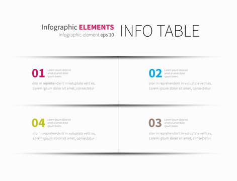 Infographics Table Background / Modern Infographics Template, Options, Steps, Rows, Column, Graph