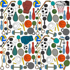 collection of icons sports items