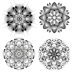 set of different circular symmetric patterns