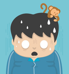 Shock and a monkey on the head.