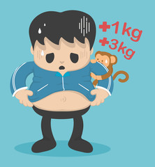 man with a big belly frustrated weight gain