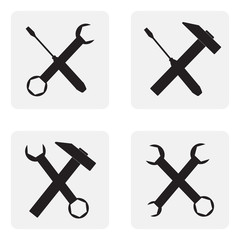 monochrome icon set with tool