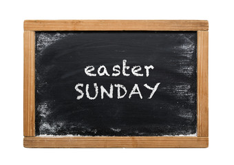 Obraz premium Chalk board with Easter Sunday message
