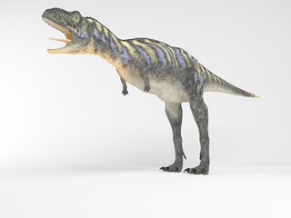 3d render of a Dinosaur inside a white stage