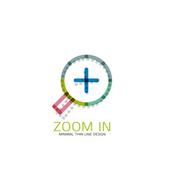 Fototapeta na wymiar Vector thin line design logo magnifying glass, search and find or zoom logotype concept. Linear minimalistic business icon