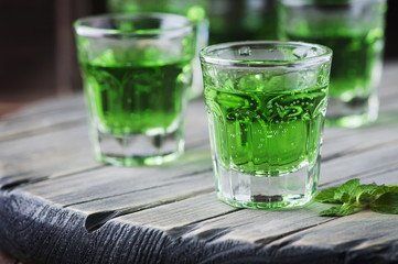 Green healthy cocktai with terragonl