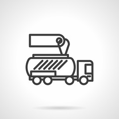 Gasoline tanker black line design vector icon