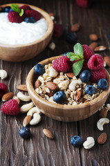 Homemade muesli with berry and nuts