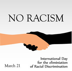 No Racism- Graphic showing unity- International day for the elimination of Racism- March 21 