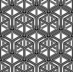 Seamless optical ornamental pattern with three-dimensional geome